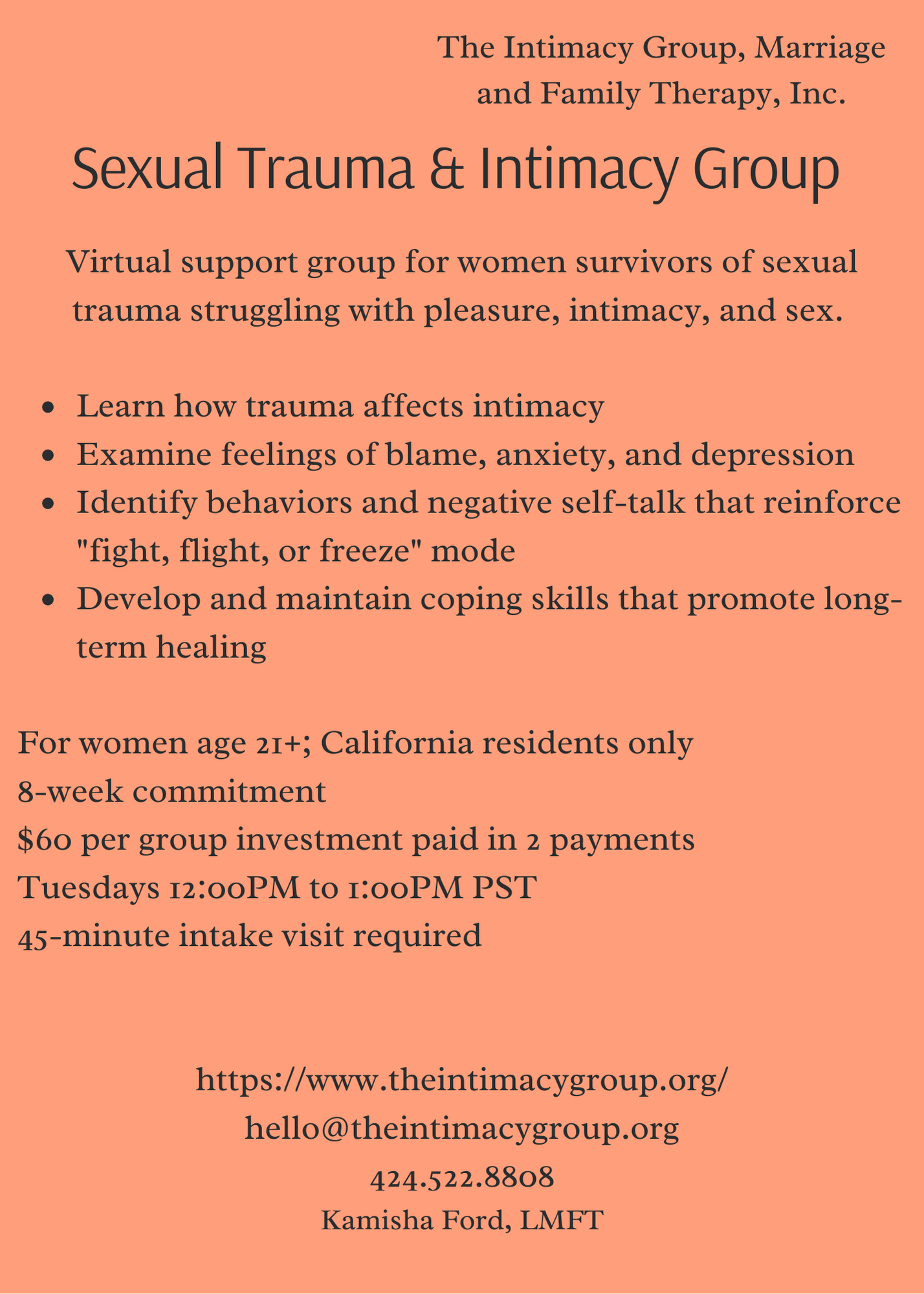 sexual trauma and intimacy group flyer